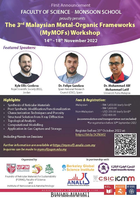 The 3rd Malaysian Metal-Organic Frameworks (MyMOFs) Workshop
