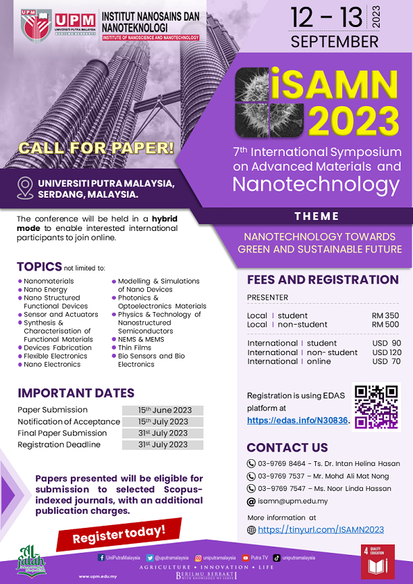 7th International Symposium on Advanced Materials and Nanotechnology